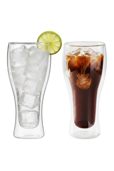 Blackstone أكواب زجاجية مزدوج الجدار، طقم أكواب للمشروبات الاستوائية والغازية...