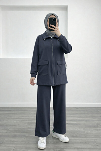 BENAHOLL Celera Yanları Sıkmalı Çift Cepli Fermuarlı Pantolonlu Takım-MF1817 ...