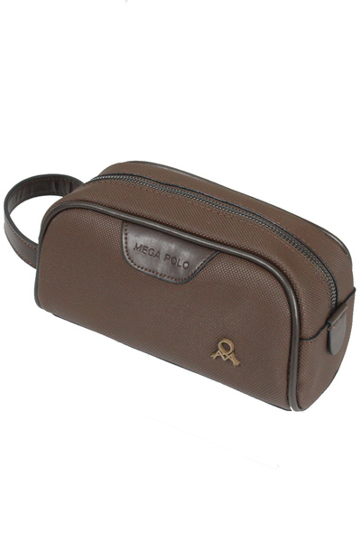 MEGA BAG M 433 Geantă de pânză pentru mână / clutch / machiaj / bărbierit Maro