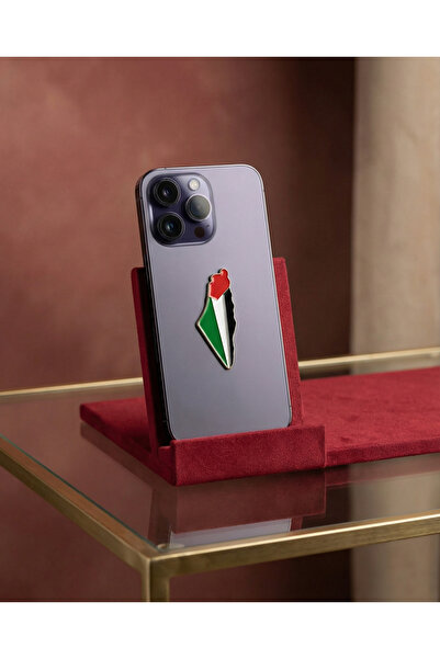 Zaytoon ملصق خلفي للهاتف بتصميم خريطة فلسطين وعلمها الملون مع تفاصيل ذهبية 2....