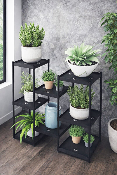 Armarks Işıl 8 Raflı Plastik Saksılık Dekoratif Çiçeklik Saksı Standı 323_k_s