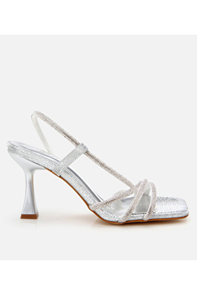 Hotiç Kadın Mavi Denim Hasır Detaylı Dolgu Topuklu Sandalet