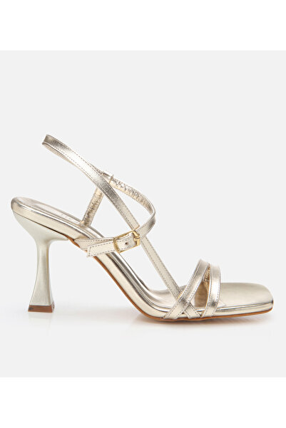 Hotiç Ženske zlatne sandale sa tankom petom