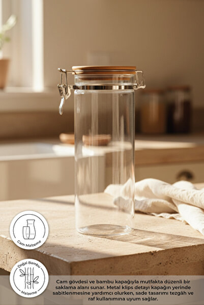 Bambum Mada Locked Glass Storage Box 26 cm