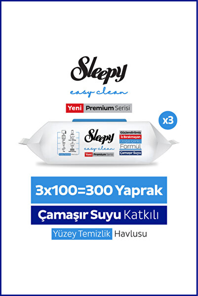 Sleepy Easy Clean Premium Çamaşır Suyu Katkılı Yüzey Temizlik Havlusu Mendili...