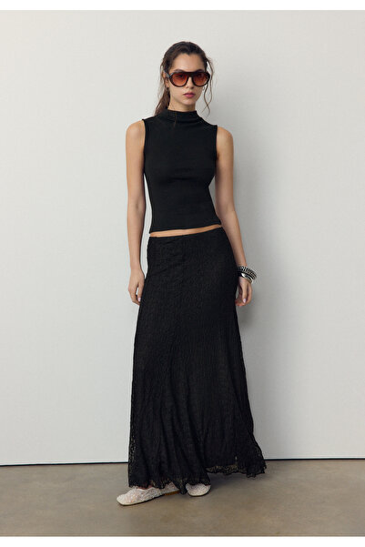 Stradivarius Lace midi skirt