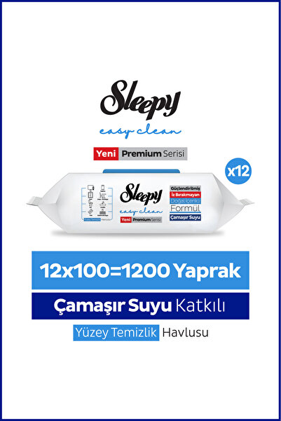 Sleepy Easy Clean Premium Çamaşır Suyu Katkılı Yüzey Temizlik Havlusu Mendili...