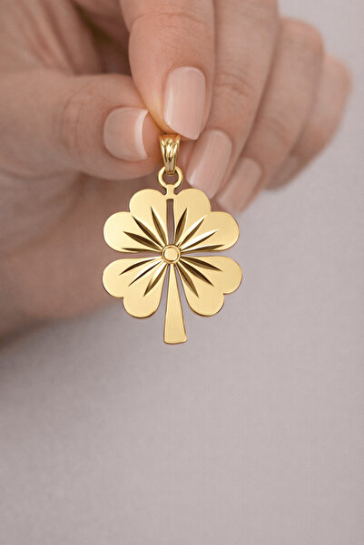 YAVUZ KUYUMCULUK Altın Yonca Kolye Ucu