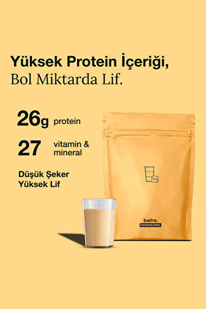 bahs. Proteinli Öğün Tozu - Caramel Latte 600gr - 10 Servis