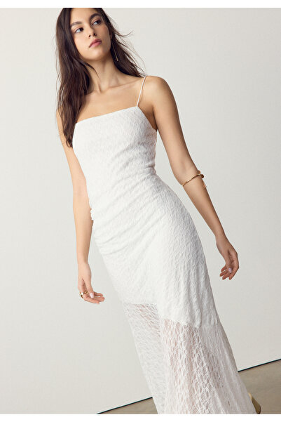 Stradivarius Lace strappy midi dress