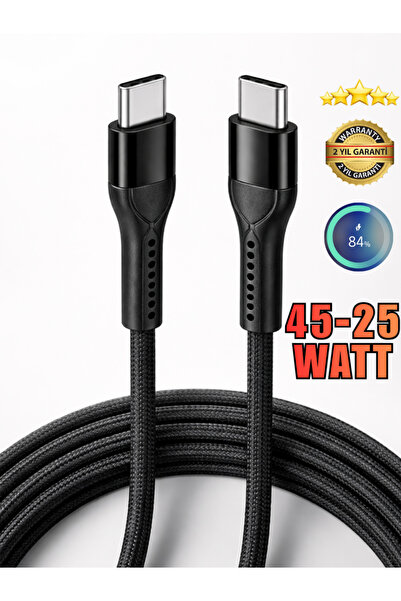 SURTECH Type-C Type-C 33W 25W Süper Hızlı Şarj Kablosu 1 Metre Dayanıklı Hası...