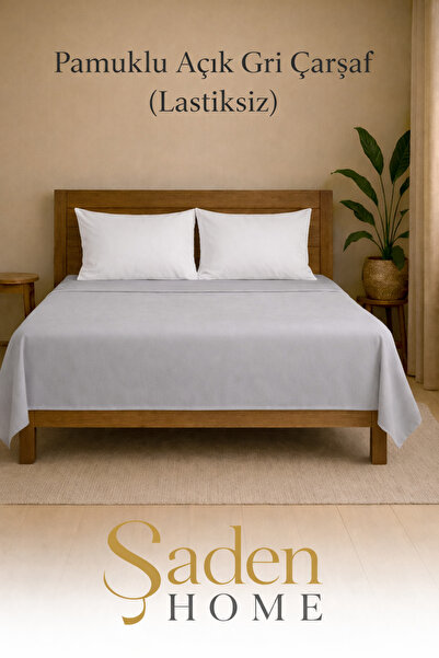 SADEN HOME Pamuk komad dvostruke svetlo sive prekrivača Čaršav x 240 cm