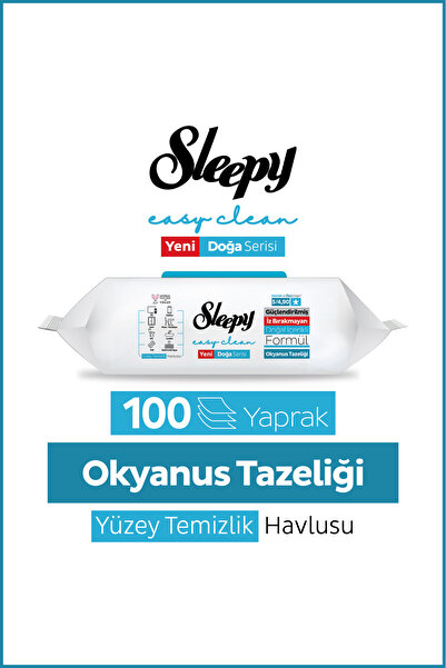 Sleepy Ocean Yüzey Temizlik Havlusu Mendili Okyanus Tazeliği 100 Yaprak