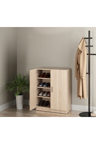 Alesta Life 2 Kapaklı 4 Raflı Ayakkabılık Sonomo