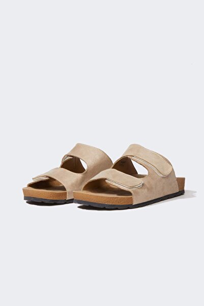 DeFacto Muške papuče od lažne kože - ravan đon, dvostruki kaiš, C3755AX24HS