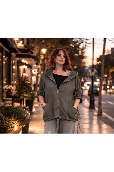 Bade İTALYAN FİLE DETAYLI KETEN CEKET