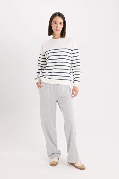 DeFacto Straight Fit Cepli Beli Lastikli Eşofman Altı E6350AX25SP