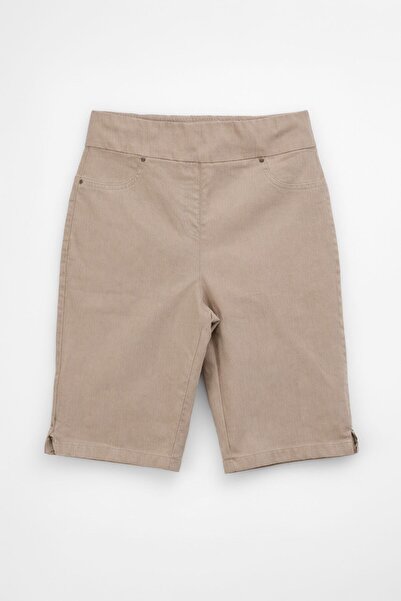 Bluewhite Ženske Visok struk Sa likrom Elastično bež džins šortsevi