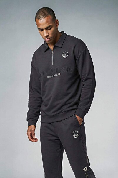 DeFacto NBA Golden State Warriors Boxy Fit Polo Ovratnik Scuba Diver Tkanina ...