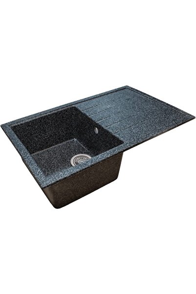 SANITEC Chiuveta bucatarie Elmy SN9035ST-NG, granit-compozit, negru, 1 cuva s...