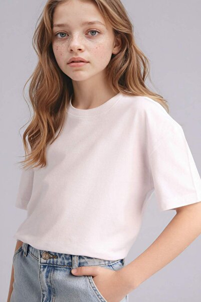 DeFacto Relax Fit Crew Neck Basic Απλό Κοντομάνικο Μπλουζάκι για Κορίτσια D90...