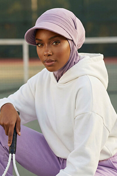 Aisha's Design Şapcă Hijab cu vizor detaşabil, Liliac, B-82