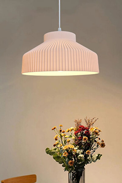 decory Kastra Beyaz İskandinav Tarzı Tasarım Tekli Sarkıt Avize (PLASTİK) E27