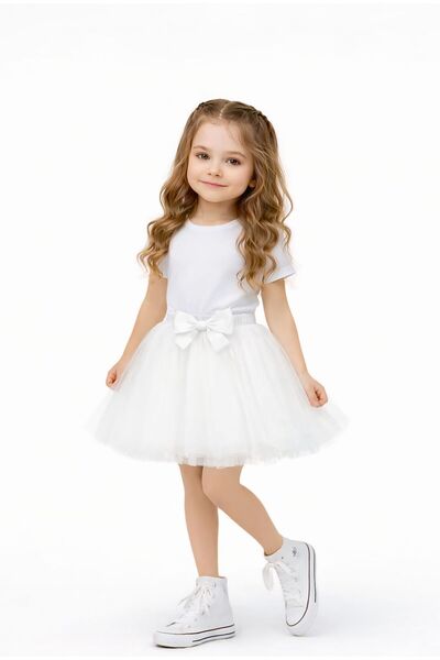 Ceylin Fashion Детска пола от тюл с панделка, 23 април CF-26040