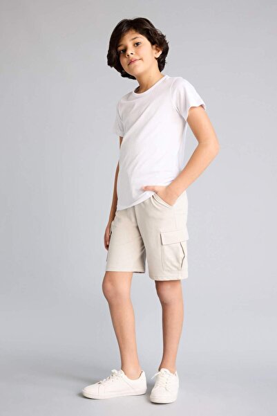 DeFacto Beli Lastikli Kargo Cepli Şort Erkek Çocuk B5868A825HS