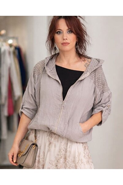 Bade İTALYAN FİLE DETAYLI KETEN CEKET