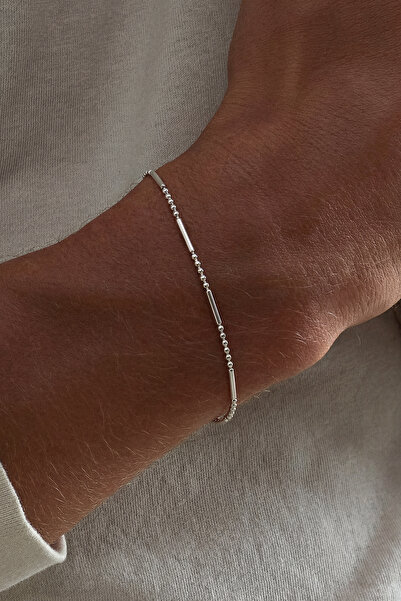 FRNCH 925 Ayar Gümüş İtalyan Model Gümüş Renk Erkek Bileklik FRJ12193-3193-A
