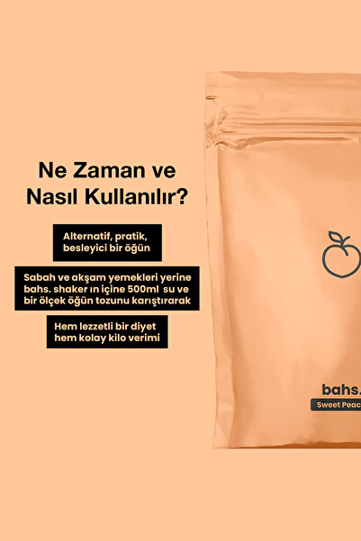 bahs. Proteinli Öğün Tozu - Sweet Peach 600gr - 10 Servis