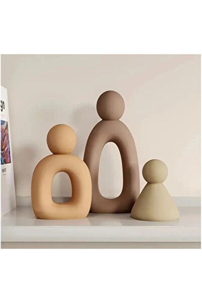 millonu dekoratif ,renkli,  soyut ,modern üçlü aile figürü, biblo