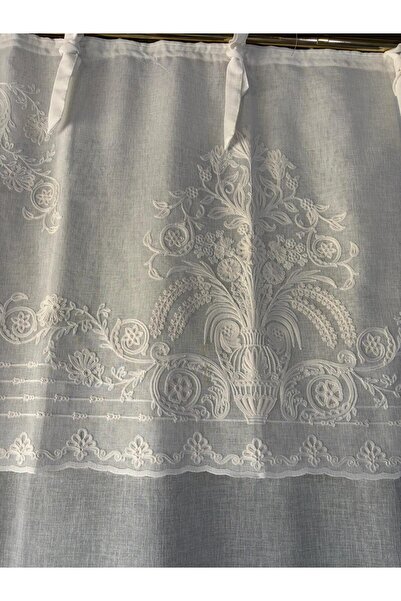 CASA NATURALE Keten Görünümlü Nakışlı Panel Perde 7460-02-392