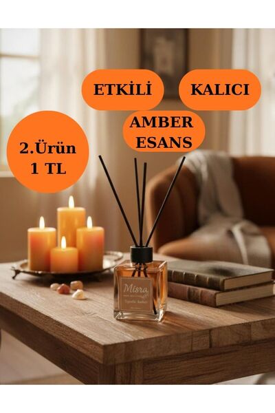misra home collection 100ML Egzotic Amber Kokusu Çubuklu Oda Kokusu Dolap Ban...