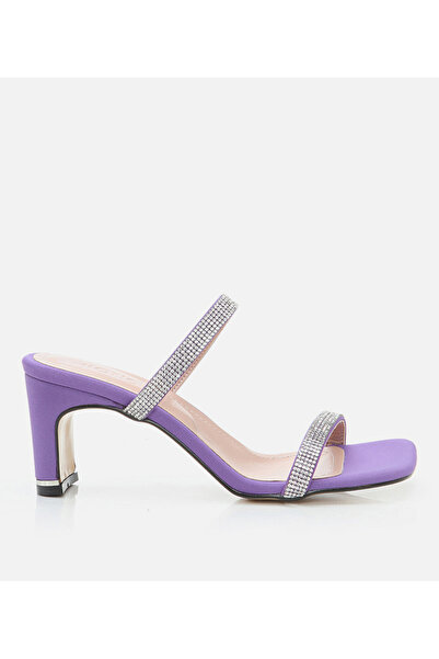 Hotiç Kadın Mor Abiye Topuklu Terlik
