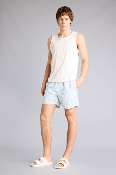 DeFacto Patterned Mesh Lined Short Length Sea Shorts E0974Ax25Hs
