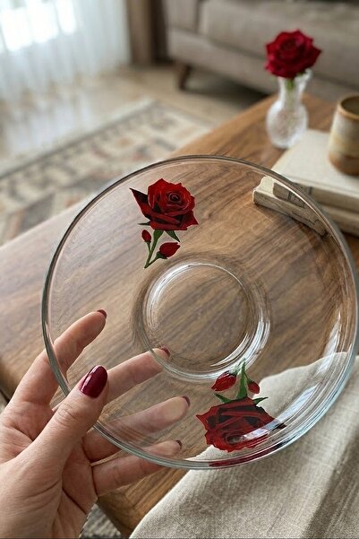 DECOSTYLE Pasabahce 6-Piece Rose Model Tea Plate