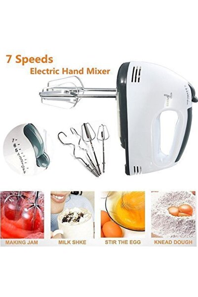 SmartElectro Mixer de mână 260W, 7 viteze, accesorii din oțel inoxidabil, mot...