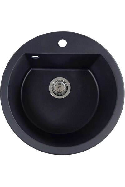 Hausberg Chiuveta bucatarie Adina HBC-9701, compozit, negru, cuva rotunda, di...