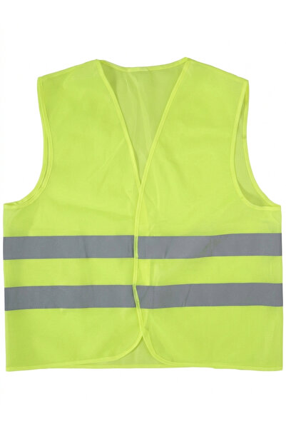 Marka Çift Sıra Reflektör Şeritli İşçi İkaz Yeleği - Standart Beden
