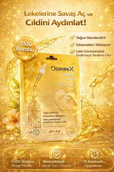 Derminix Laktik Asit Peeling Kağıt Maske 1 Adet –Leke ve Cilt Tonu Eşitleyici...