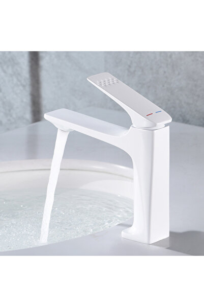 BiXXBi Baterie Lavoar, Monocomanda, Alb Mat, Cartus Ceramic,