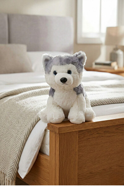 Olomo Peluş Oturan Köpek 23 cm Yumuşak Çocuklar İçin Sevimli Uyku ve Oyun Ark...