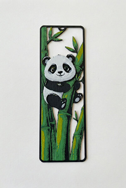 Good To Glow Cute Panda Bookmark on Bamboo - Nature Forest Animals Minimal Style