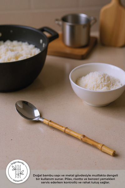 Bambum Mundo Bambu Saplı Pilav Kaşığı 28*7,5cm