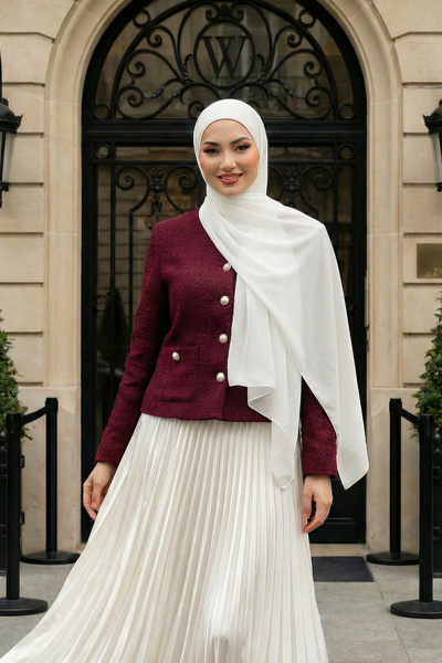 Aisha's Design شال شيفون عملي ومريح للارتداء، لون كريمي، PS-53