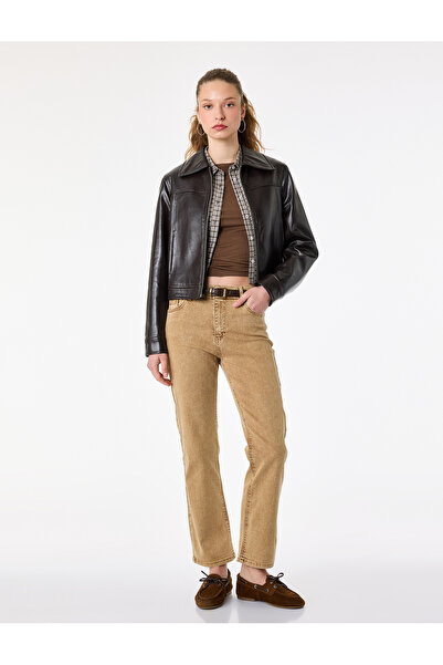 Koton Βαμβακερό παντελόνι τζιν ισπανικού τύπου με κανονική μέση και στενή εφα...