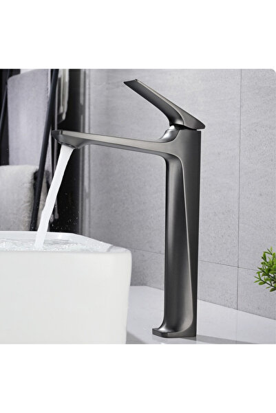 BiXXBi Baterie pentru Lavoar, Montaj pe Blat, Gri Mat, Cartus Ceramic, Acceso...