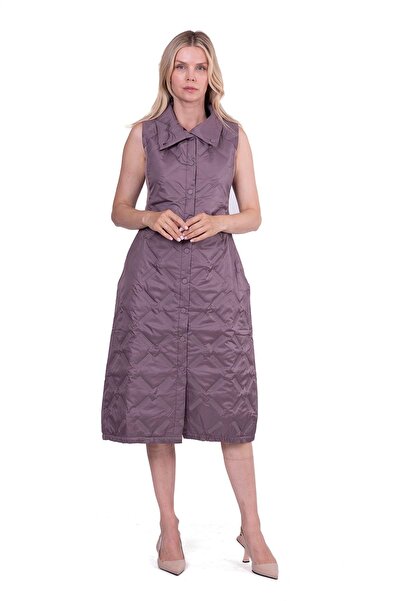 Invee Propeller Quilted Vest Dried Rose